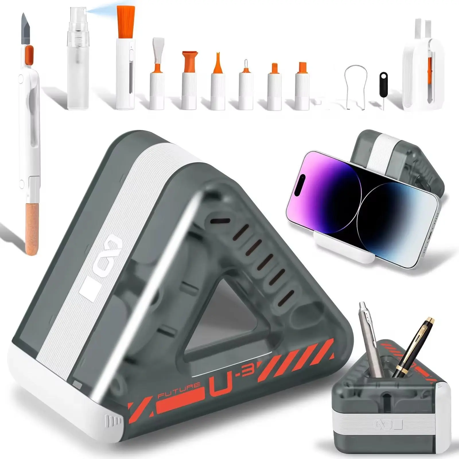 Professional Multi-purpose Cleaning Kit, Phone Screen Cleaning Kit, Phone Maintenance and Cleaning Tool for iPhone, Android Ports, AirPods, Laptop Keyboard, Camera