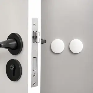 2 Pcs Self-Adhesive Door Bumpers – Soft gel anti-collision pads for handles and walls. Noise-reducing shock absorbers, easy peel-and-stick installation for home protection.