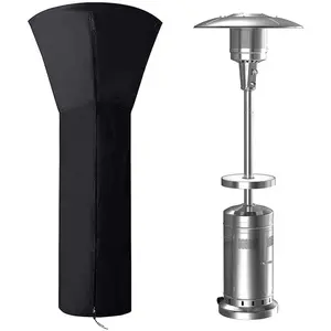 420D Patio Heater Cover, Waterproof with Zipper, Outdoor Propane Heater Cover for Any Season, Large Size: 89'H x 33'Dx19'B (Black)