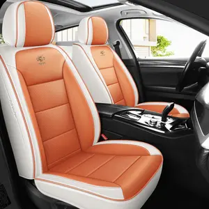 PU Leather Luxury Car Seat Cover, Full Surround Protection, Easy to Clean, All-Season Use, Automotive Decorative Seat Protector, Leather Seats Cover