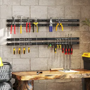 COSTWAY - 18 Inch Magnetic Tool Holder Strip with Mounting Screws-Black