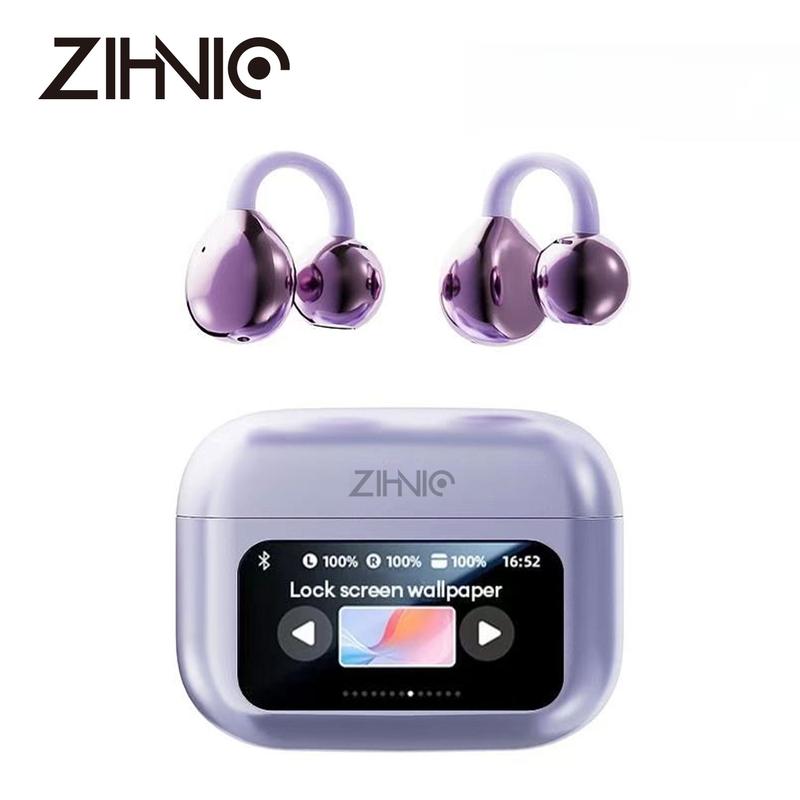 ZIHNIC M100 Clip On Ear Headphones with Audio-visual future Touch ...