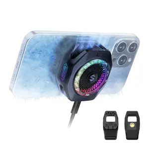 Black Shark Magnetic Phone Cooler 5 Pro - 18 Addressable RGB LEDs, Detachable Grip, APP-Controlled Thermostatic Cooling Fan for iPhone MagSafe/Android/iPad -Gaming/Streaming/Photography