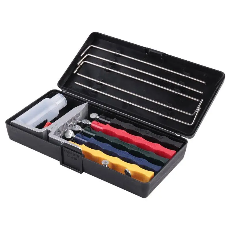 Professional Controlled-Angle Knife Sharpening System with 5-Whetstone Set for Small Animal Toy Maintenance Knives, Controlled Angles