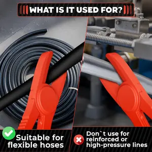 6-Piece Hose Clamp Set, Pinch Clamp Pliers for Flexible Hoses, Fuel, Gas, Brake & Radiator Lines