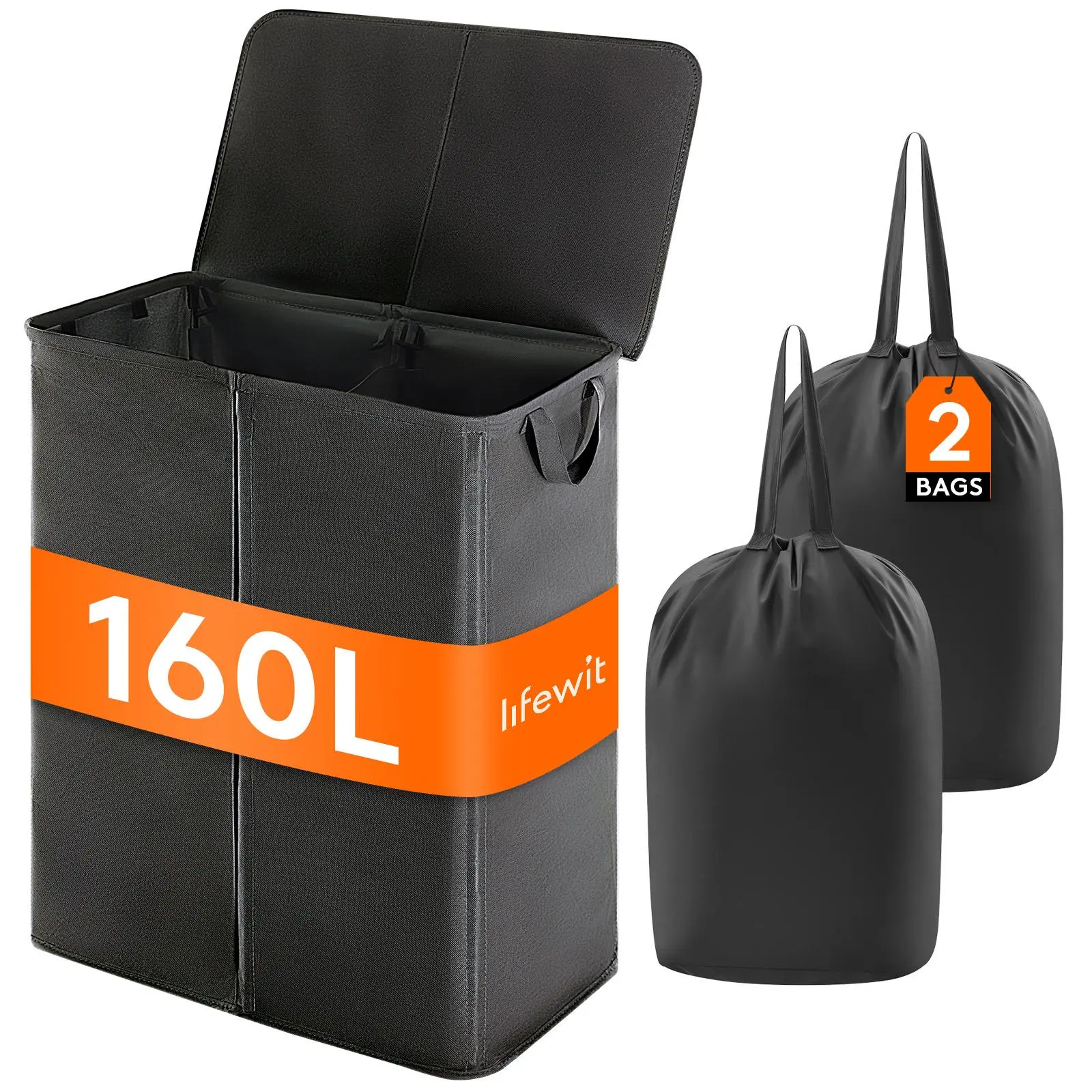 Lifewit Recycling Bin for Kitchen Indoor Home, with Lid Removeable Reusable Inner Bag Bottle Can Glass Waste Plastice Sticker Laundry Set,summerwins