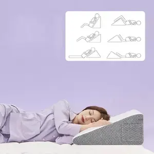 Bed Wedge Pillow for Sleeping, Soft Supportive Memory Foam Top, Triangle Pillow Wedge, Body Positioner for Leg Elevation, Snoring Relief