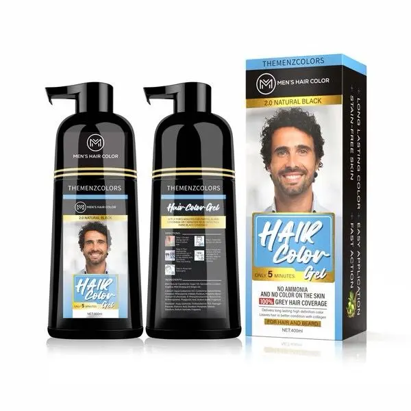 MenZcolors – Natural Hair & Beard Color Gel | 3D Color Technology | No-Stain Formula | 400ml Unisex
