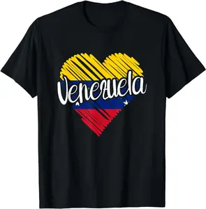 [100% Cotton]Venezuela For Men Venezuelan Heart Flag for Women Venezolano T-Shirt