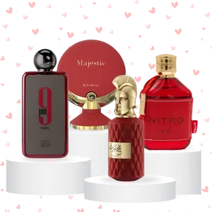 Oudlash's Valentines Day Bundle | Majestic Women + Muharib + Nitro Red + 9pm Rebel | Eau De Parfum | Unisex Fragrance | 85 - 100 ML | Cedarwood - Patchouli & Vetiver