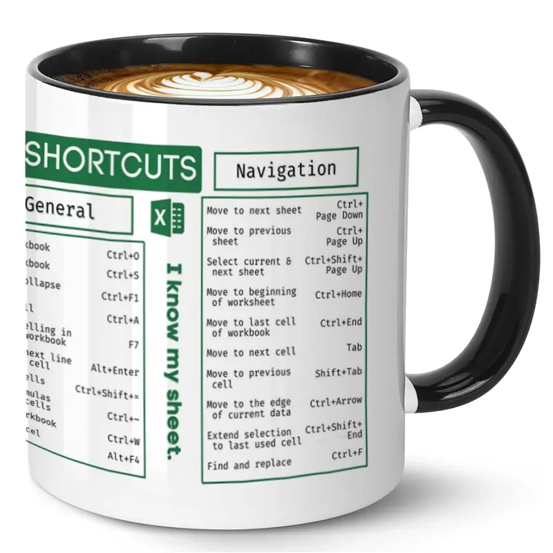 Excel Mug for Accounting Students & Professionals, Funny 11oz Coffee Cup Gift for Women, Perfect Birthday Present for Accountants