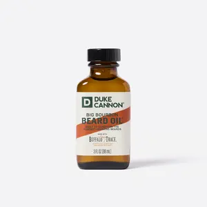 Duke Cannon Supply Co. Big Bourbon Beard Oil - 3 oz | Premium Organic Blend with Apricot Kernel, Argan, and Jojoba Oils | Infused with a Hint of Buffalo Trace Bourbon for a Woodsy, Oak Barrel Scent