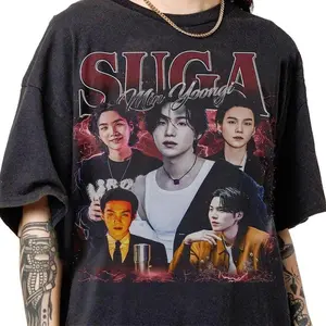 [Sale Up To 30%] Limited Min Yoongi 90s Bootleg Vintage T-Shirt, Min Yoongi Kpop Streetwear Classic Tee, Suga Gift For Women and Man Unisex T-Shirt, Graphic Streetwear T-shirt
