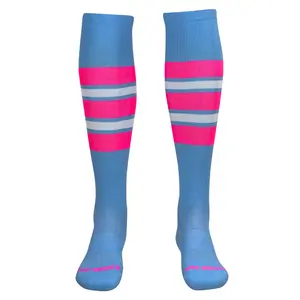 MK Socks Competitor OTC Baseball, Football Socks - Columbia Blue Hot Pink White