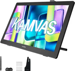 HUION Kamvas 22 (Gen 3) 21.5 Inch 2.5K 90Hz Drawing Tablet with Screen, Featuring PenTech 4.0, △E<1.2 Color Accuracy, Canvas Glass 2.0& Ambient Lighting – Ideal for Digital Art, Animation & Design