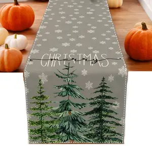 Christmas Tree Table Runner, Winter Kitchen Dining Decor, Holiday Party Dinner Accessories, Festive Table Decoration, Christmas Ornament