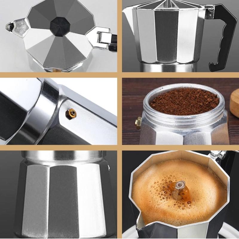 9Cup Silver Classic Stovetop Espresso and Coffee Maker Aluminum Coffeemaker Percolator Moka Express and Cuban Café Brewing brevillebaristaexpress Lightweight Pots Tea