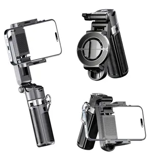 New 2-in-1 magnetic & clamp mini selfie stick(without light) with 360° Rotation Compact, Portable, and anti-shake, Wireless Bluetooth control magnetic phone stand for selfie, video recording, Vlog, Great Gift