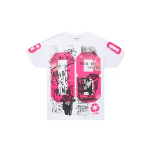 Kammile 2.0 White/Pink Oversized T-Shirt