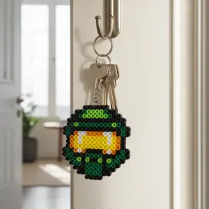 Green Army Helmet Keychain