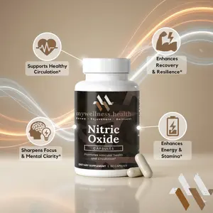 Mywellness.health Nitric Oxide Capsules - Vasodilator for Improved Blood Flow & Muscle Growth - 60 Capsules - USA Made - Supports Healthy Circulation & Enhances Energy Stamina - Healthcare Supplement