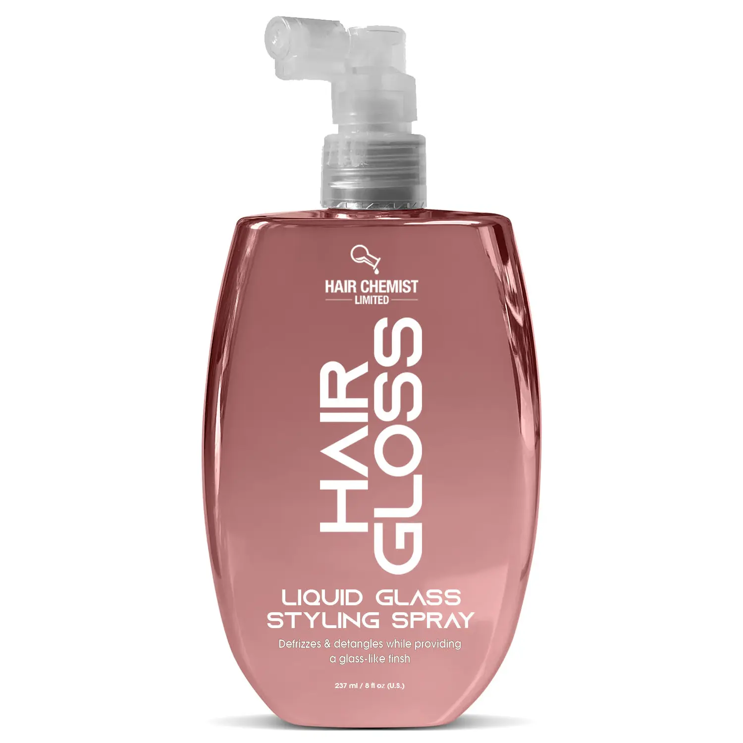 Hair Chemist Hair Gloss Liquid Glass Styling Spray 8 oz. - Detangling Spray, Anti-Frizz, Shine & Heat Protection, Made in USA