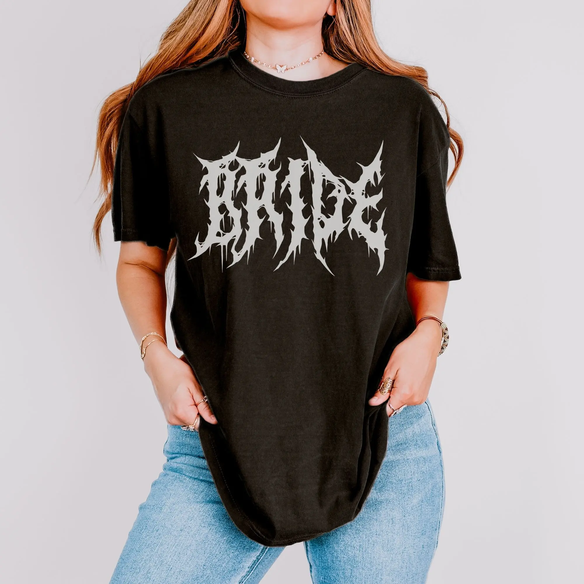 Emo Bride Shirt, Wedding Day T-shirt, Gothic Wife Gift, Engagement Gift For Her, Wedding Gift for Bride, Honeymoon Graphic Tee
