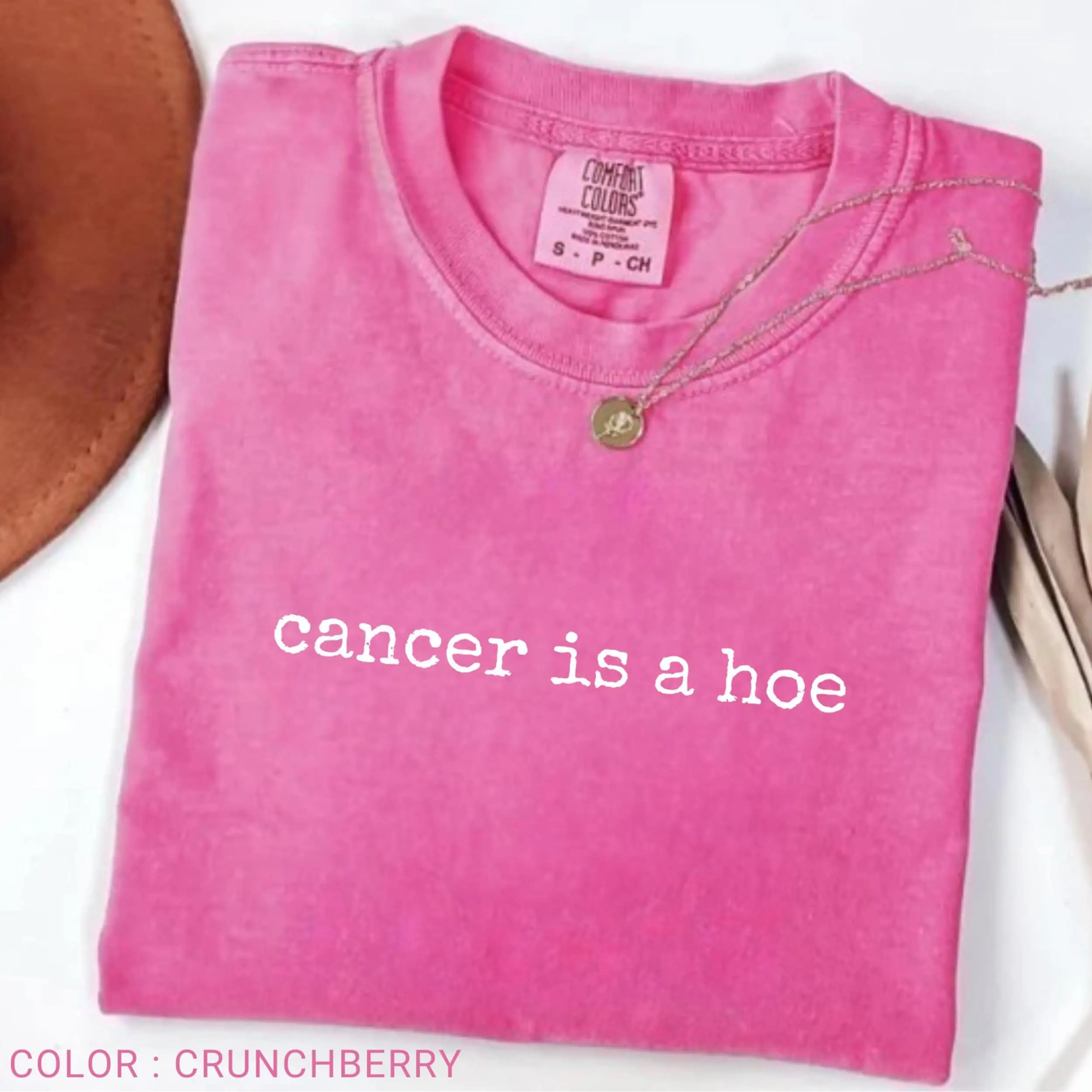Comfort Colors Cancer Is a Hoe, Cancer Fighter Y2k Graphic Tee, Chemo Warrior Inspirational Cancer Survivor Beat Cancer Unisex T-Shirt - Perfect Gift for Fans