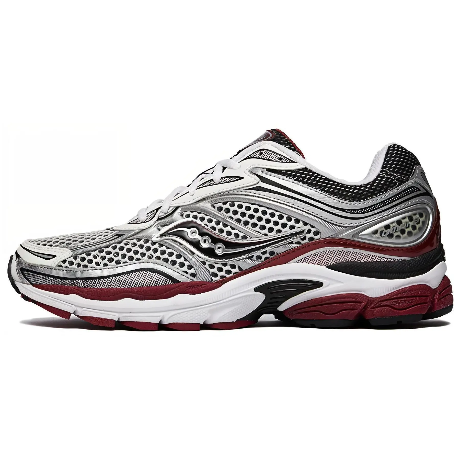 Saucony Progrid Omni 9 OG 'White Silver Red' Running Shoe - Breathable Athletic Road Running Shoe, Men's Workout Sneakers, Road Running Shoes