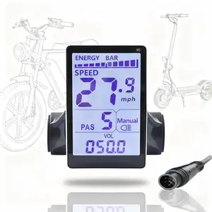 M5 E-Bike LCD Display – 6Pin Waterproof Wired Screen, IP65, Supports UART 2 Protocol, For Fat Tire E-Bikes