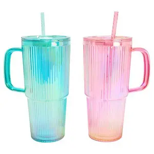 Improvements 2-pack 40 oz. Sculpted Plastic Tumblers with Straws Improvements 2-pack 40 oz. Sculpted Plastic Tumblers with Straws