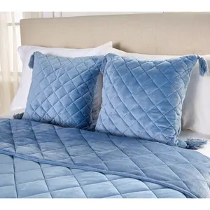 Home Reflection Set of 2 18x18 Plush Diamond Dec Pillows with Tassels Home Reflection Set of 2 18x18 Plush Diamond Dec Pillows with Tassels