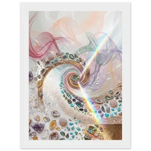 Healing Crystals & Rainbow Aura Classic Semi-Glossy Paper Wooden Framed Poster 13x18 cm / 5x7″