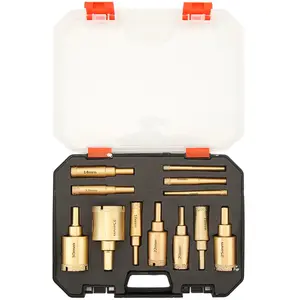 12Pcs Diamond Drill Bit Set - High-Strength Brazing Drill Bits for Porcelain Tile, Ceramic, Stone, Granite, Marble, Glass