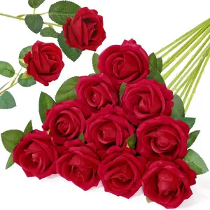 【Mother's Day Gifts】Lifewit Artificial Roses Flowers in Bulk, Fake Long Stem Silk Roses for DIY Wedding Bouquets, Centerpieces Arrangements, Valentine Decorations