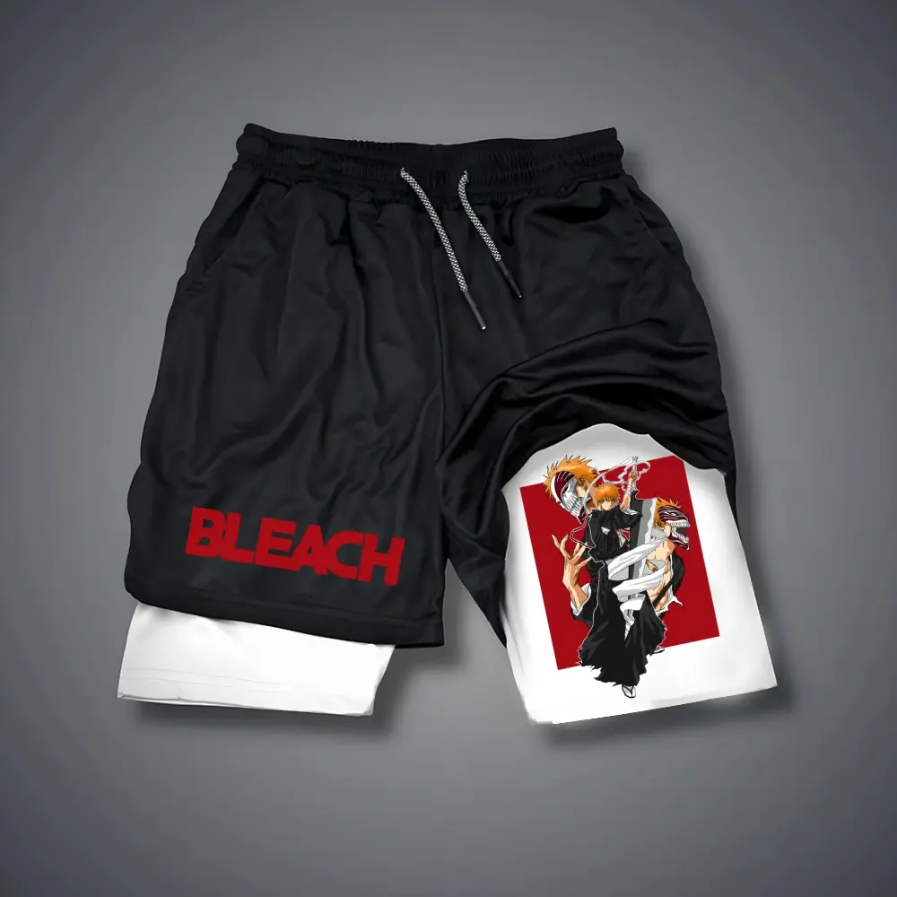 Anime Double-Layer Sports Shorts Graphic Shorts Black Shorts Camo Shorts Streetwear Shorts Men Outfits Men Short Shorts Vacation Outfits Shorts