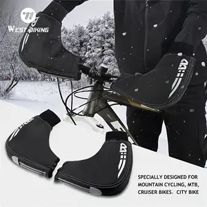 2pcs Winter Bike Handlebar Gloves - Windproof Cold Proof Thermal Insulation, Thickened Ergonomic Design with Secure Strap, for Mountain/Road Bikes, All-Season Cycling Accessories