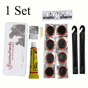 1Set    Bike Tire Repair Tool Kit Mountain Bike MTB Portable Box Puncture Glue Tool Set Bicycle Repair Tools Bicycle Maintenance Tools