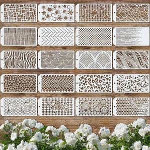 20 count Wildflower Stencils for Painting Template Flower Wall Stencils  Spring Templates PET DIY Drawing for Painting on  Wall(Irregularity Style)