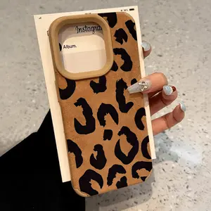 Luxury Matte Lambskin Faux Leather Phone Case for iPhone 15 Plus 16 Pro Max 14 13 12 11 XS XR Black and White Cow Pattern Anti-Scratch Shockproof Soft Silicone Protective Cover