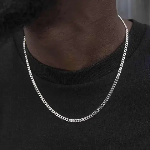 GLD Micro Cuban Chain 3mm | 14k White Gold 16-28" Inch Lengths Lifetime Guarantee  - Perfect Gift