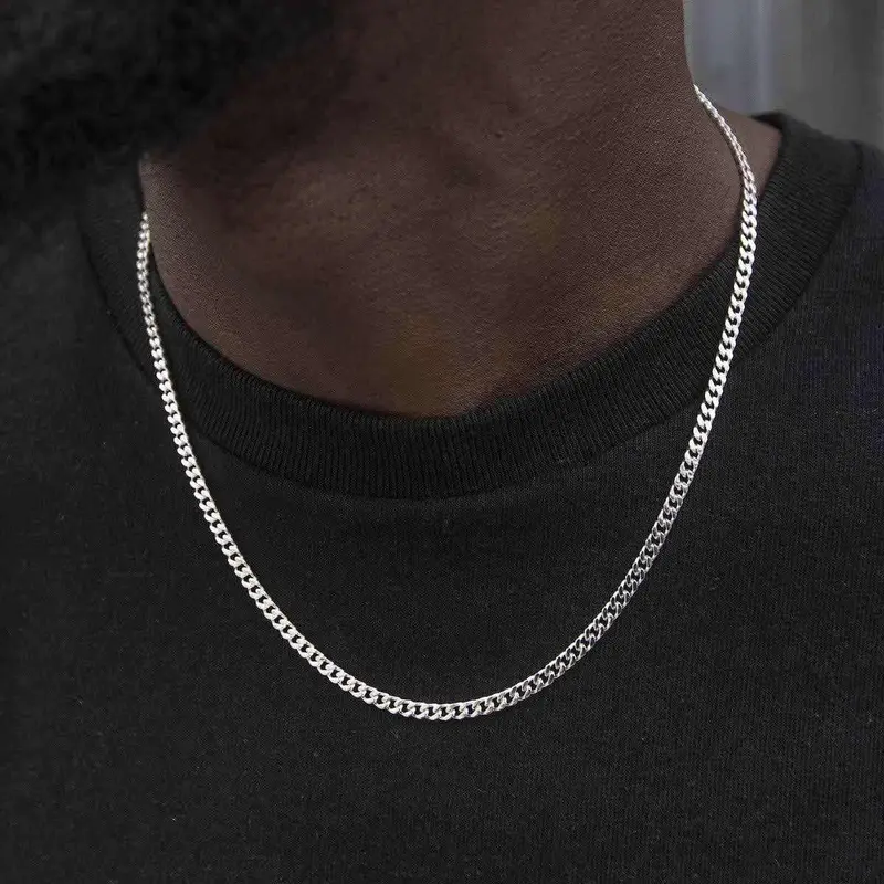 GLD Micro Cuban Chain 3mm | 14k White Gold 16-28" Inch Lengths Lifetime Guarantee - Perfect Gift