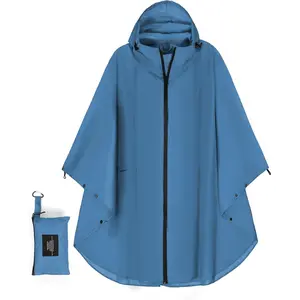 Unisex Hooded Rain Poncho, Waterproof Raincoat Jacket with for Adult, Rain Coat for Activities