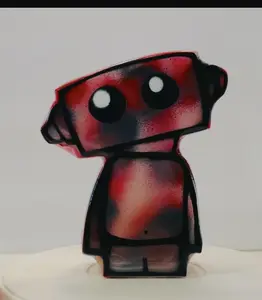 Cute Robot Sculpture 7 inch Number 311 Red, Black and White