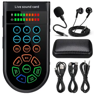 Facmogu Z8 compact handheld sound card kit is a portable microphone streaming device, perfect for live streaming, karaoke, and voice changing. Compatible with both mobile phones and computers. All-in-One Beginner Streaming Kit - Incredible Value!