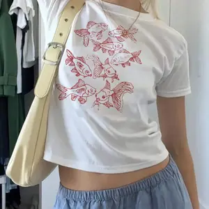 [Sale Up To 40%] Goldfish Baby Tee, Y2K Fish, Trendy Shirt For Women, Gifts For Her