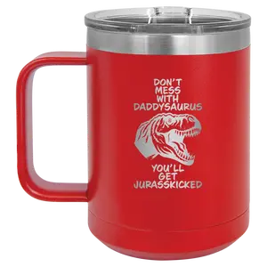 Personalized Daddysaurus 15 oz Mug - Red
