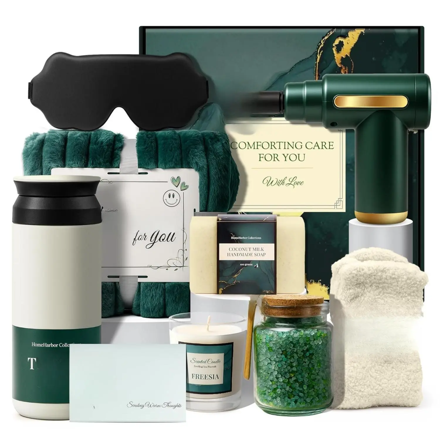 Get Well Soon Gifts for Women, Get Well Soon Gift Basket Women, Care Package for Woman with Massage Gun, After Surgery, Cancer Gifts, Sympathy Gift Basket, Feel Better, Sick Friend, Recovery, Mom