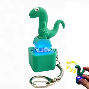 Lizard Button Keychain with Rechargeable LED Light &Realistic Croak-Color-Changing Fun Toy Christmas Gift