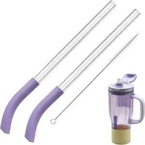 2 count Replacement Straw for  BlendBOSS Personal Smoothie Blender Tumbler,  Straws With Cleaning Brush Compatible With  BlendBOSS Travel Tumbler (Lavender Lemonade)